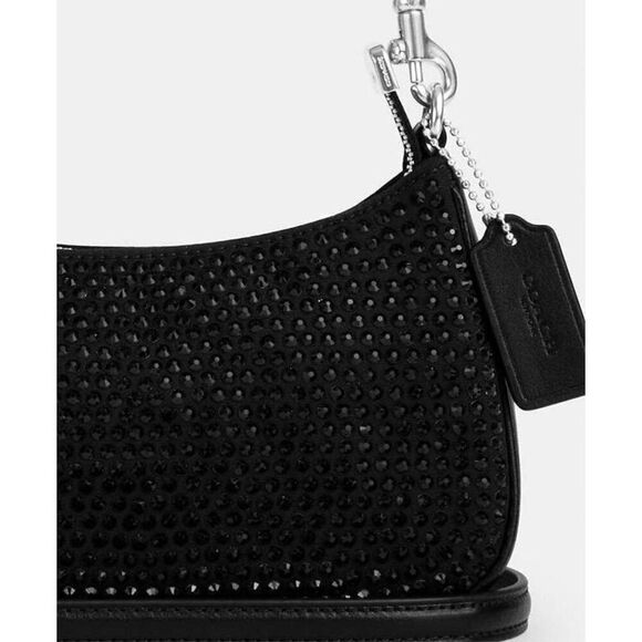 NWT ❤️❤️ LAST ONE ❤️ Coach Teri Mini Crossbody Bag Crystal Black Purse satchel - Picture 14 of 15